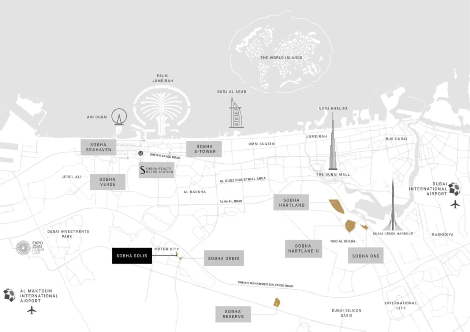 Featured Image of Sobha Solis Location Map